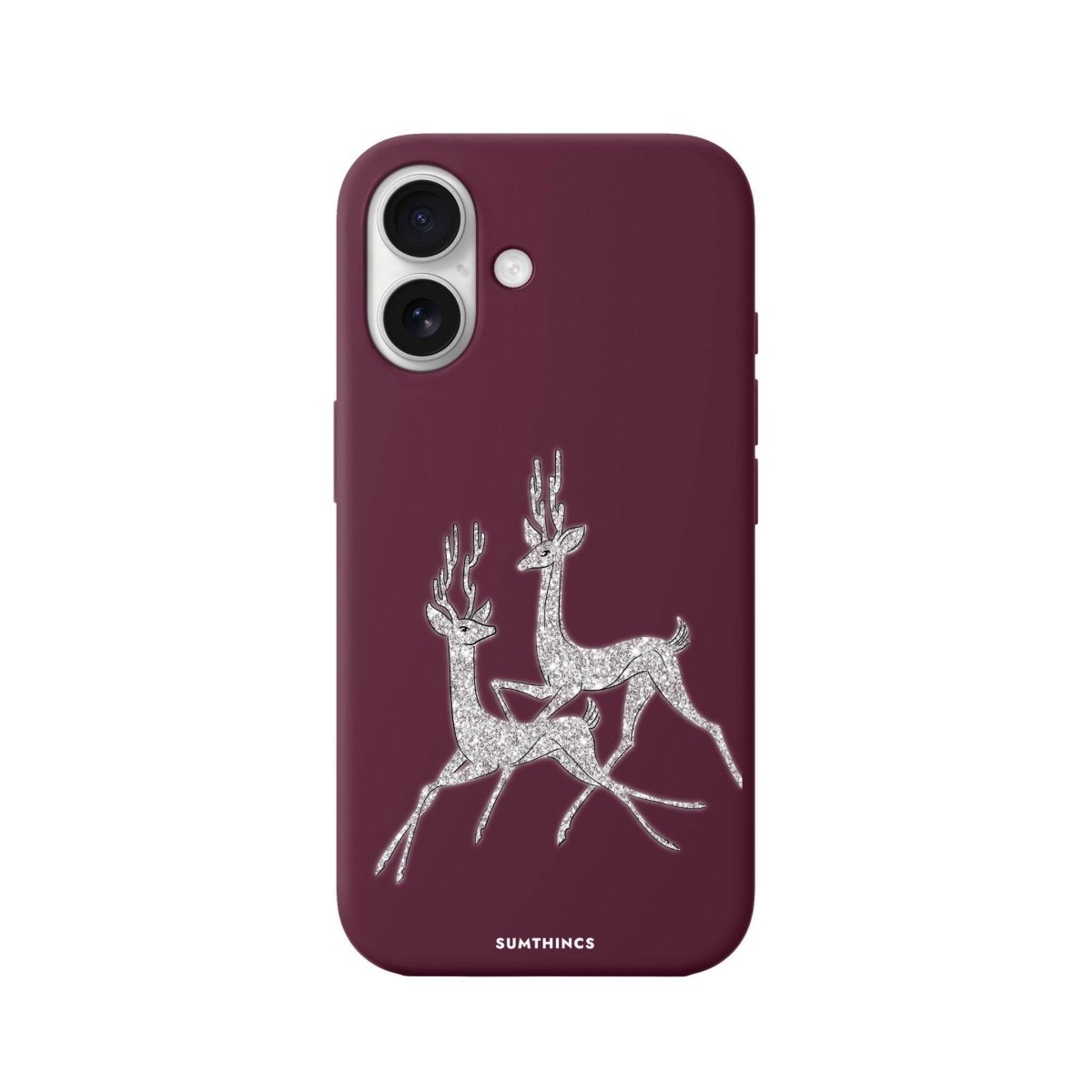 iPhone 16 Disco Deers Premium Telefon Kılıfı Bordo - SUMTHINCS