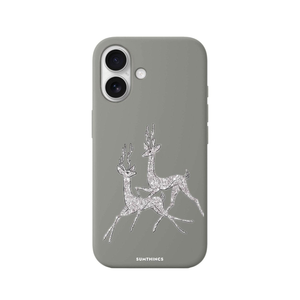 iPhone 16 Disco Deers Premium Telefon Kılıfı Gri - SUMTHINCS