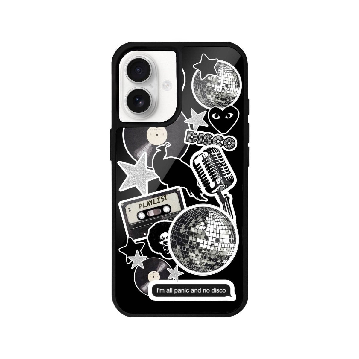 iPhone 16 Disco Stickers Glossy Cam Telefon Kılıfı - SUMTHINCS