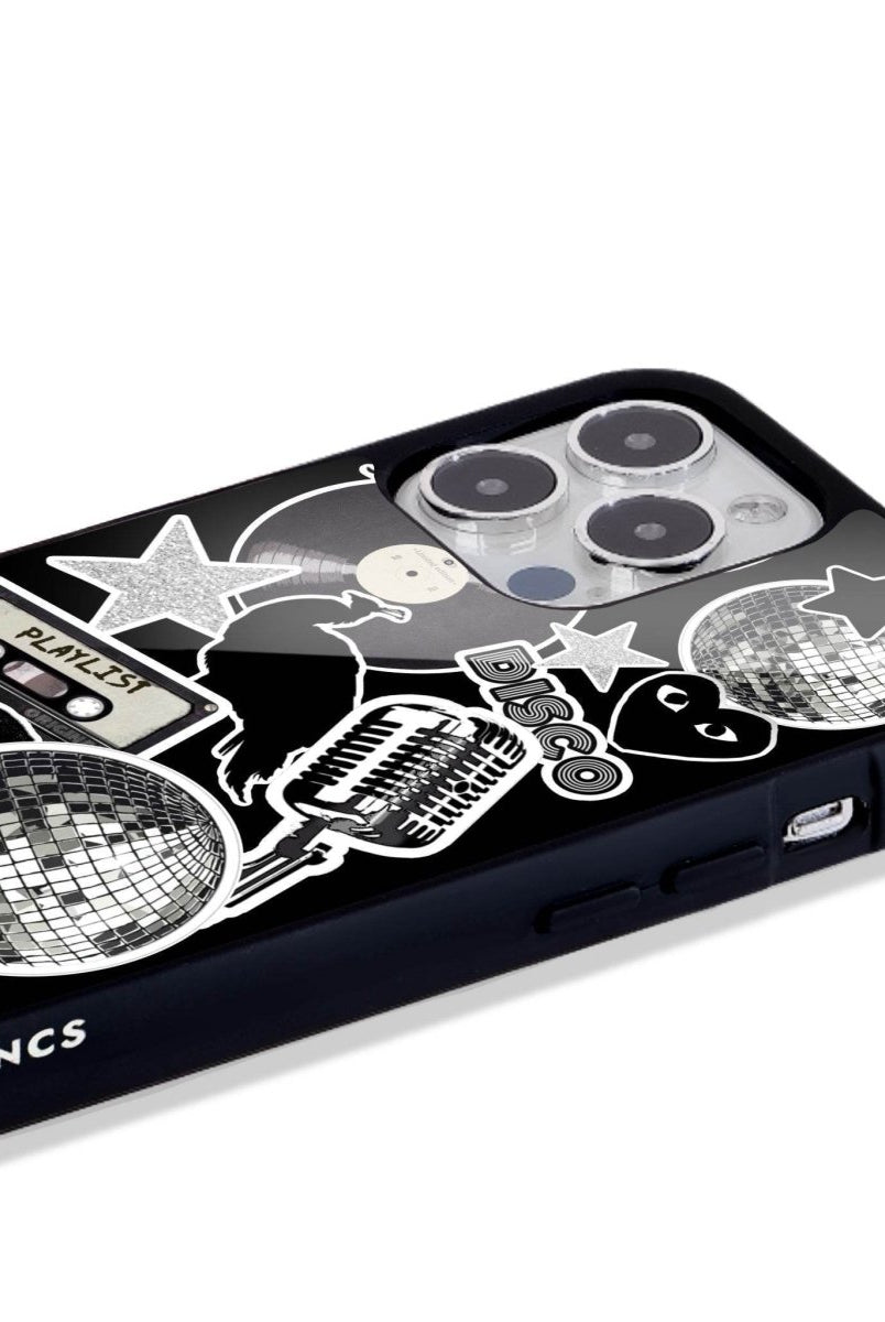 iPhone 16 Disco Stickers Glossy Cam Telefon Kılıfı - SUMTHINCS