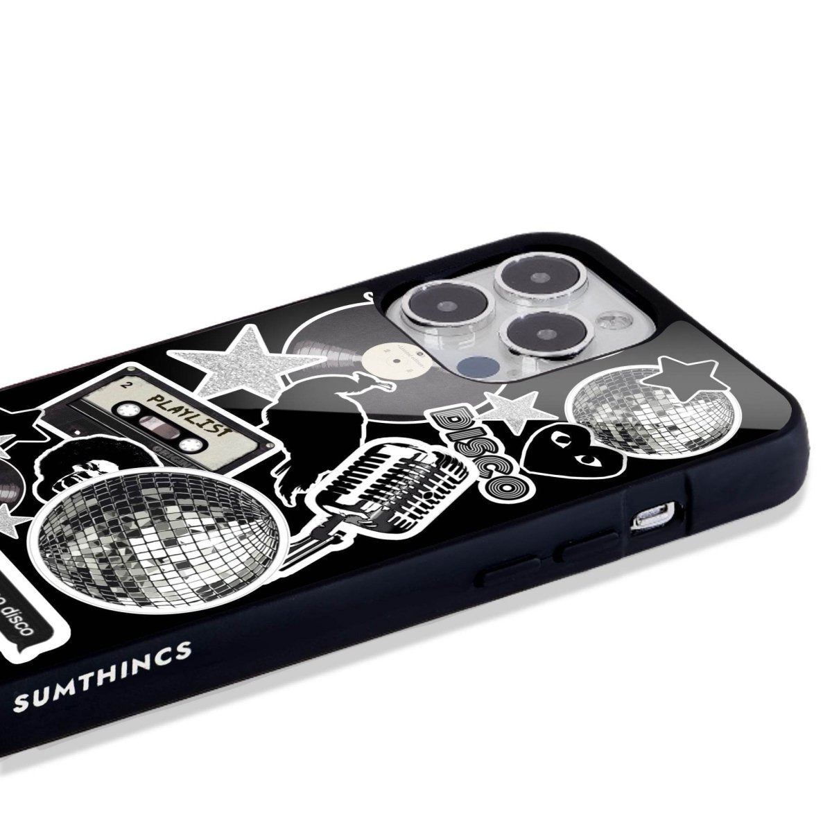 iPhone 16 Disco Stickers Glossy Cam Telefon Kılıfı - SUMTHINCS