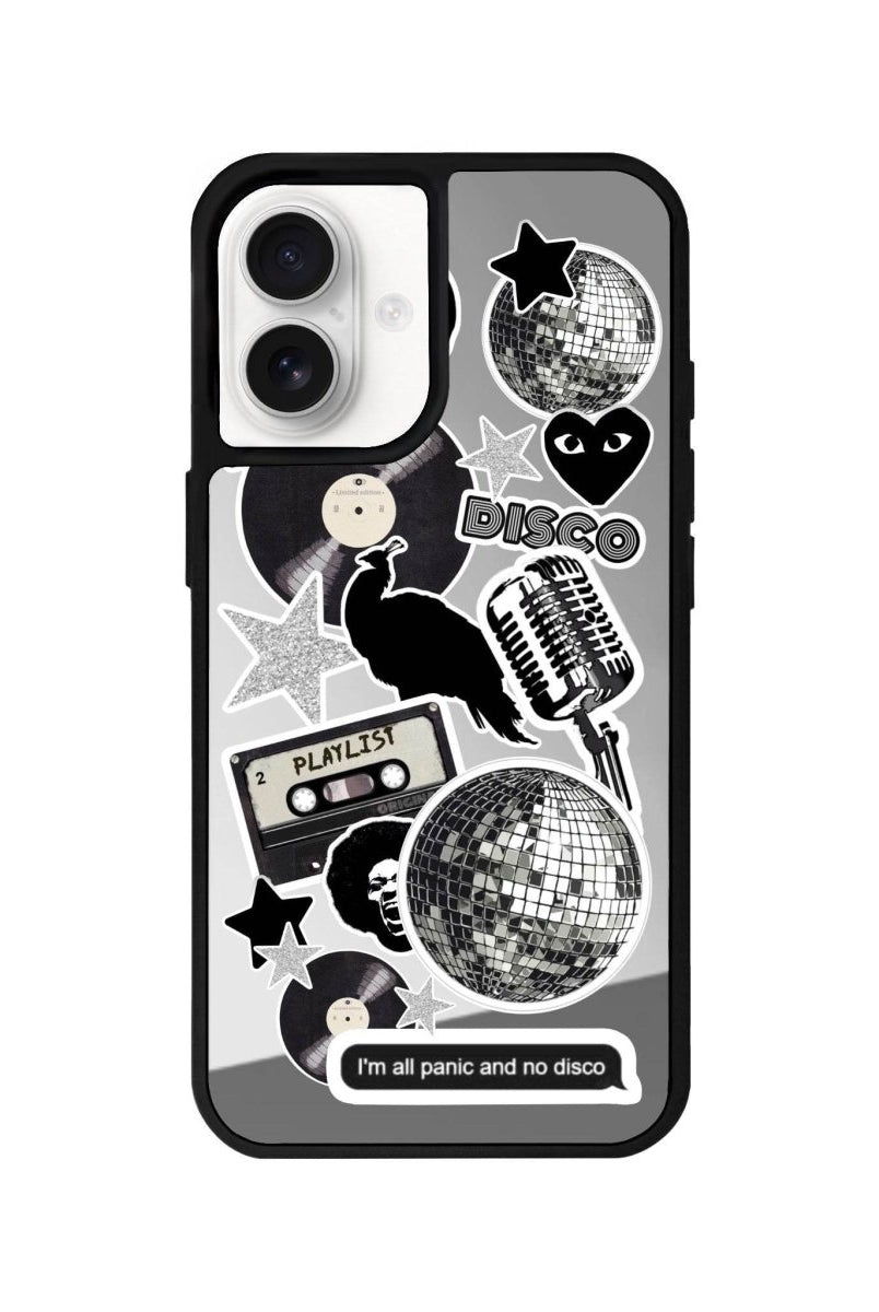 iPhone 16 Disco Stickers Mirror Aynalı Telefon Kılıfı Gümüş - SUMTHINCS