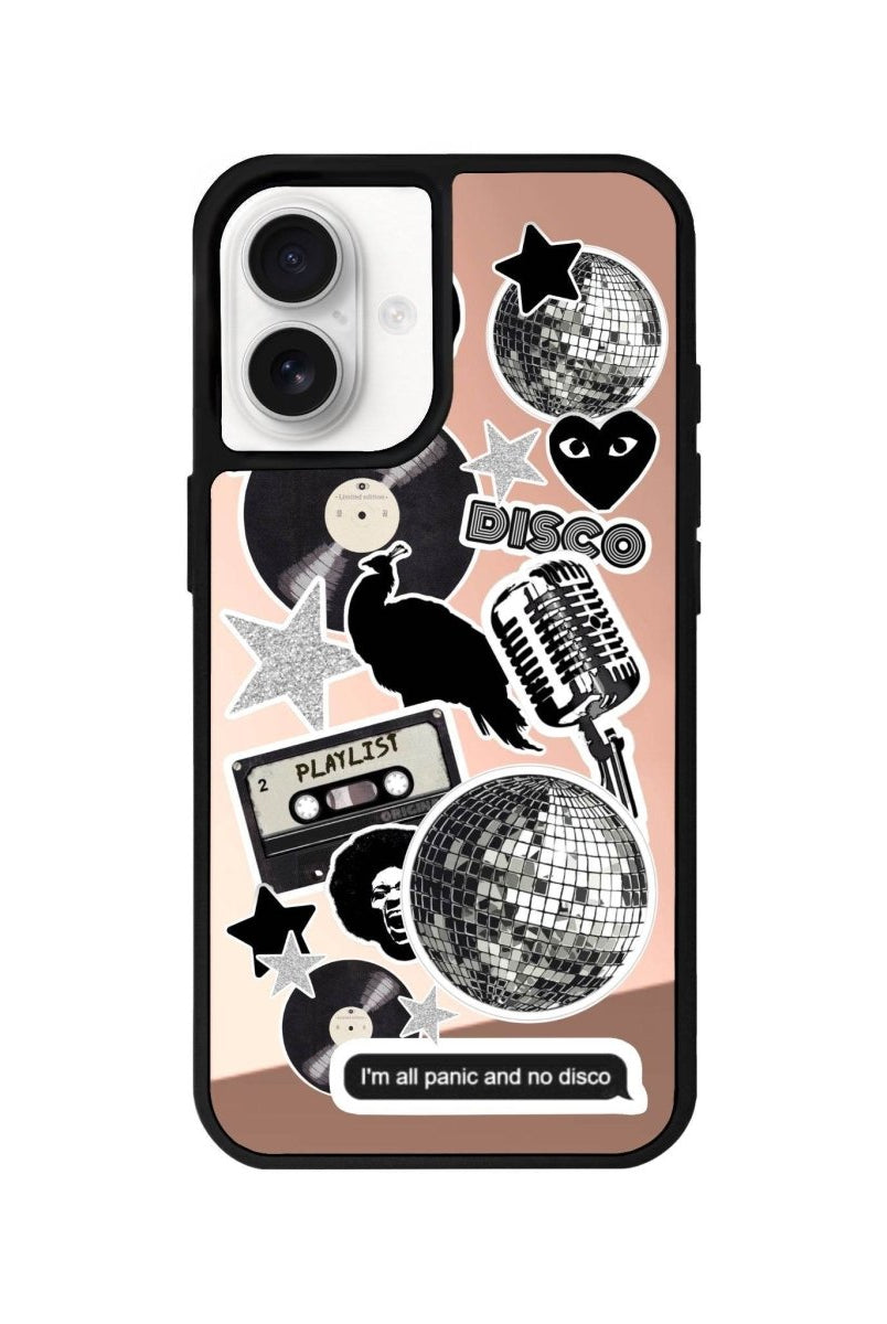 iPhone 16 Disco Stickers Mirror Aynalı Telefon Kılıfı Metalik Pembe - SUMTHINCS