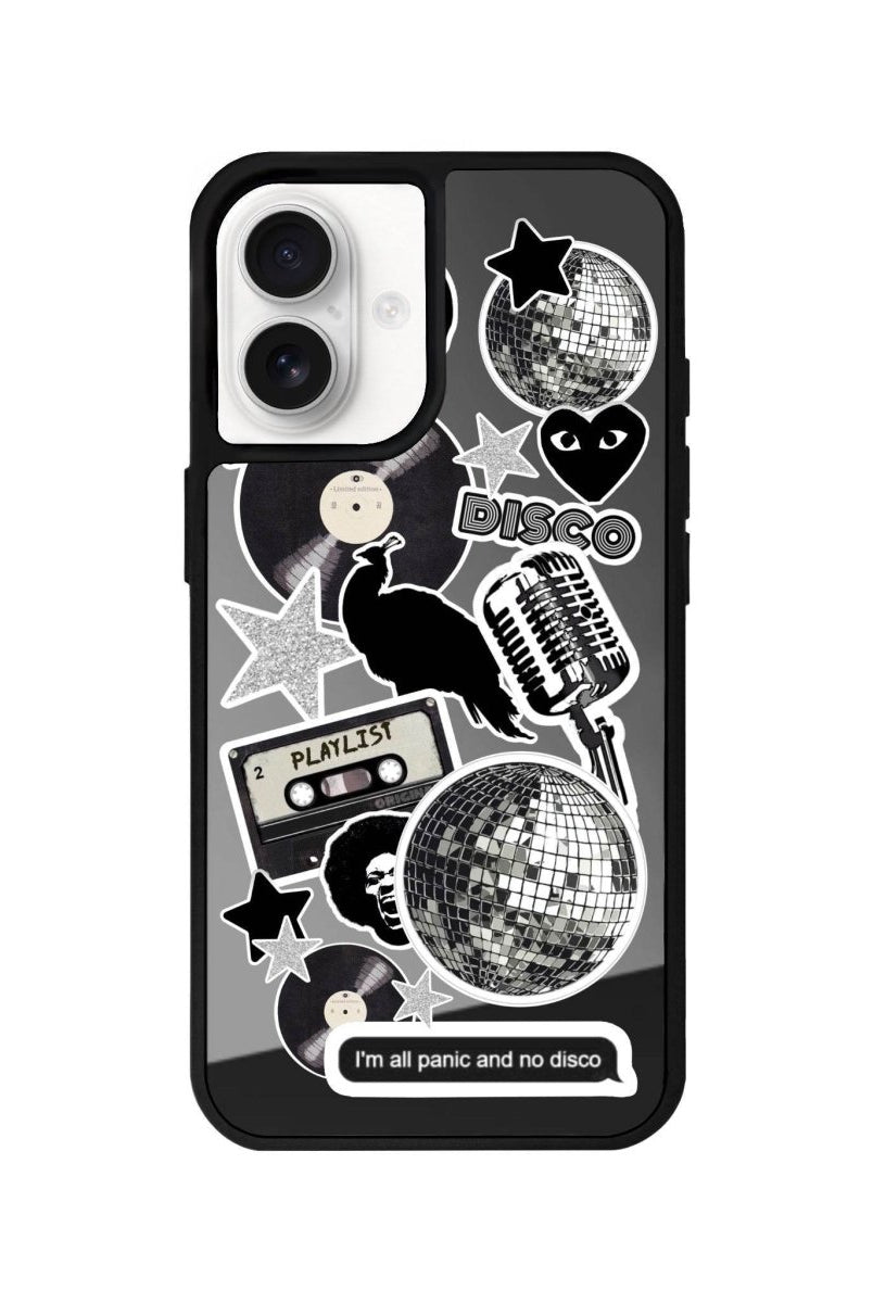 iPhone 16 Disco Stickers Mirror Aynalı Telefon Kılıfı Antrasit - SUMTHINCS