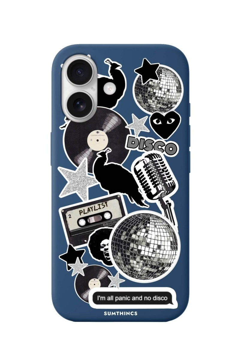 iPhone 16 Disco Stickers Premium Telefon Kılıfı Pasifik Mavi - SUMTHINCS