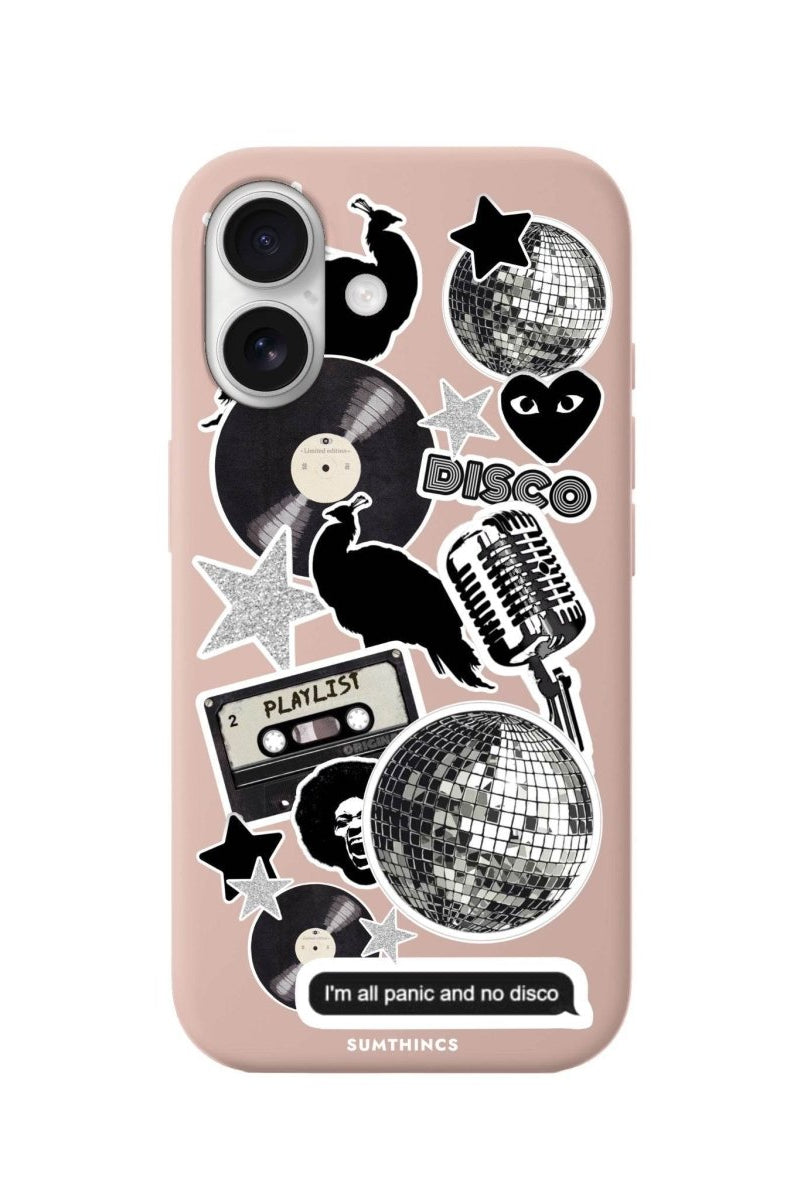 iPhone 16 Disco Stickers Premium Telefon Kılıfı Bej - SUMTHINCS