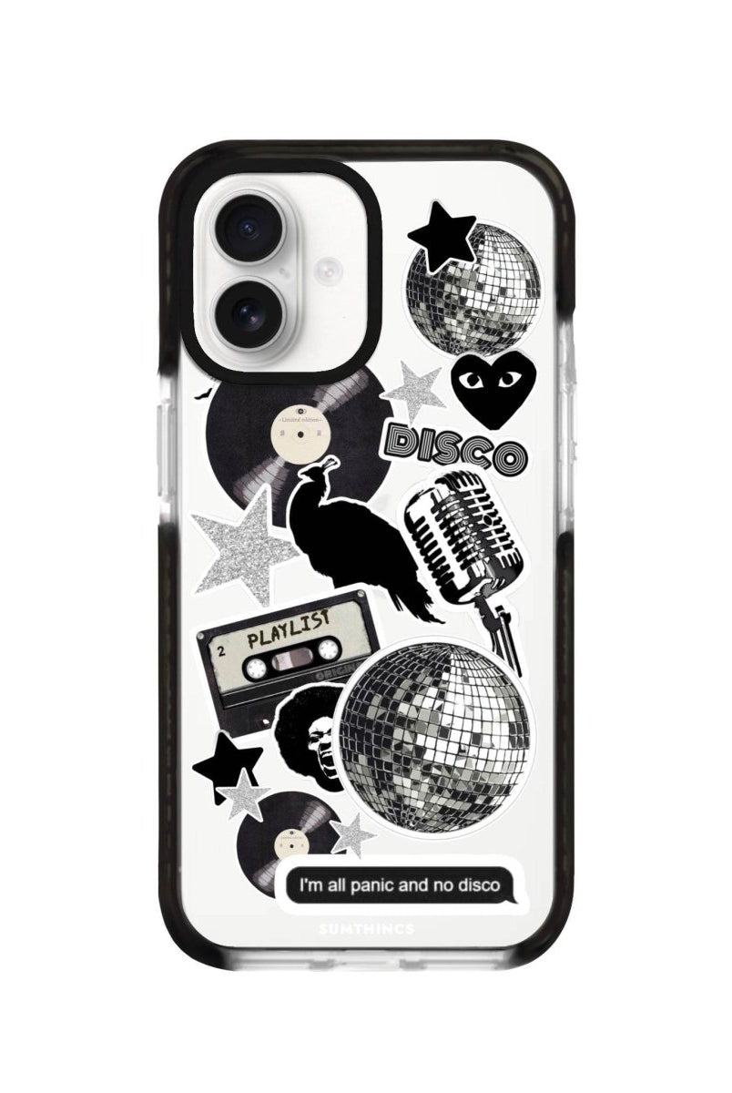 iPhone 16 Disco Stickers Procase Şeffaf Telefon Kılıfı Siyah Şeffaf - SUMTHINCS