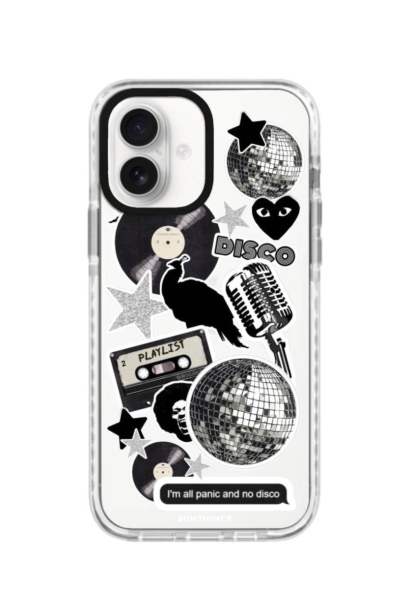 iPhone 16 Disco Stickers Procase Şeffaf Telefon Kılıfı Beyaz Şeffaf - SUMTHINCS