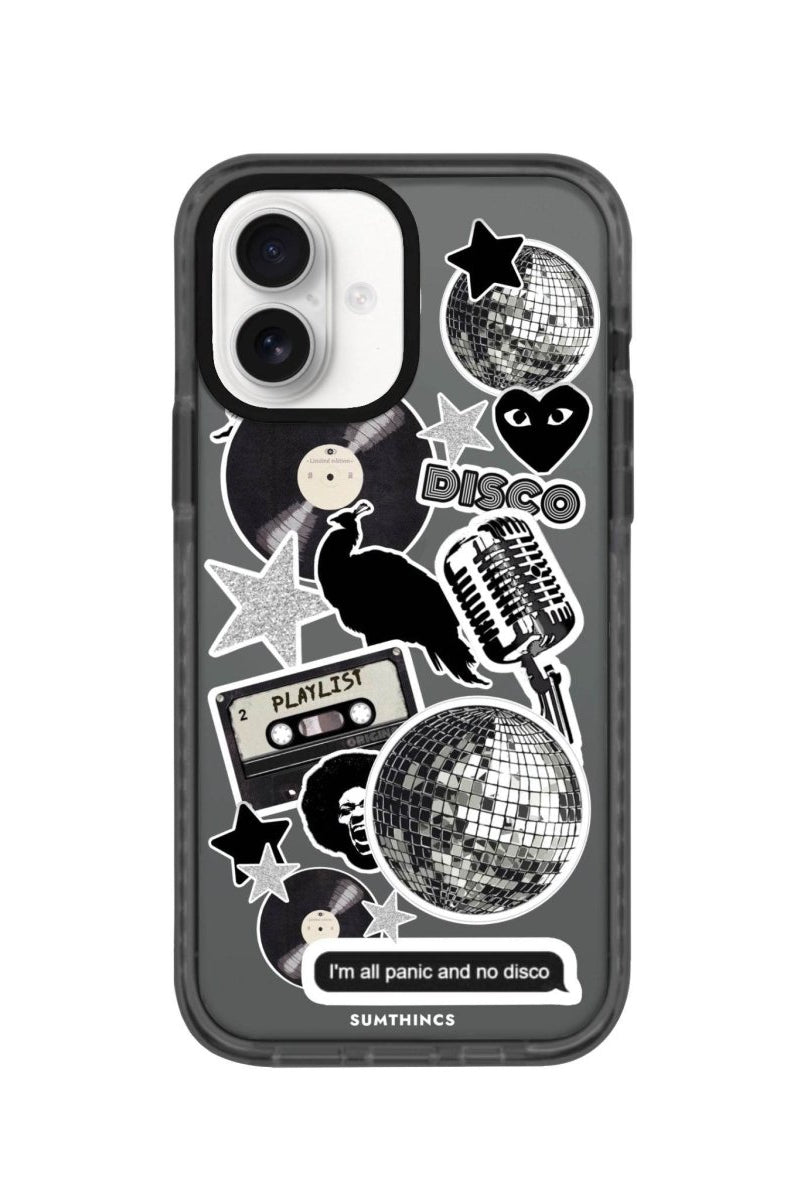 iPhone 16 Disco Stickers Procase Şeffaf Telefon Kılıfı Antrasit - SUMTHINCS