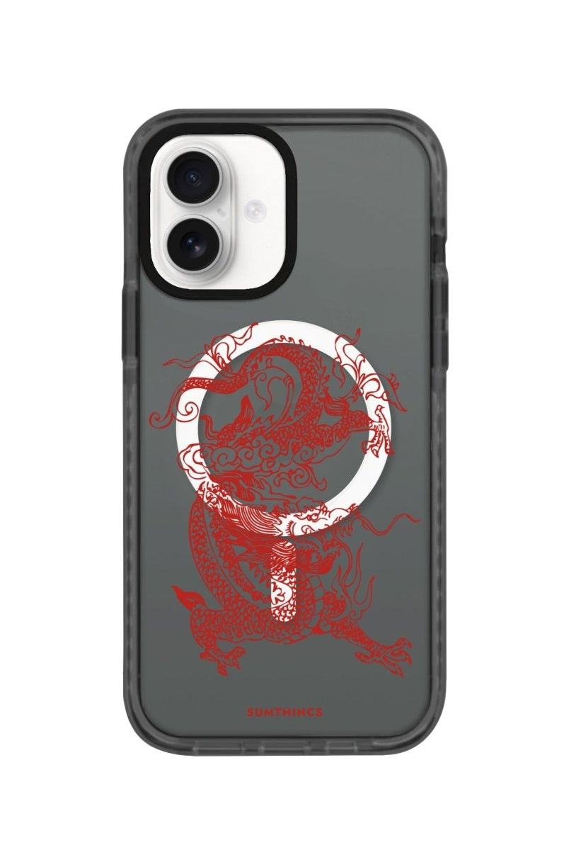 iPhone 16 Dragon Magsafe Procase Şeffaf Telefon Kılıfı Antrasit - SUMTHINCS