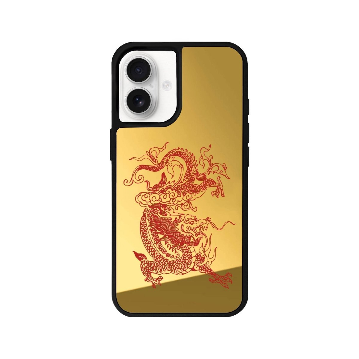 iPhone 16 Dragon Mirror Aynalı Telefon Kılıfı Altın - SUMTHINCS
