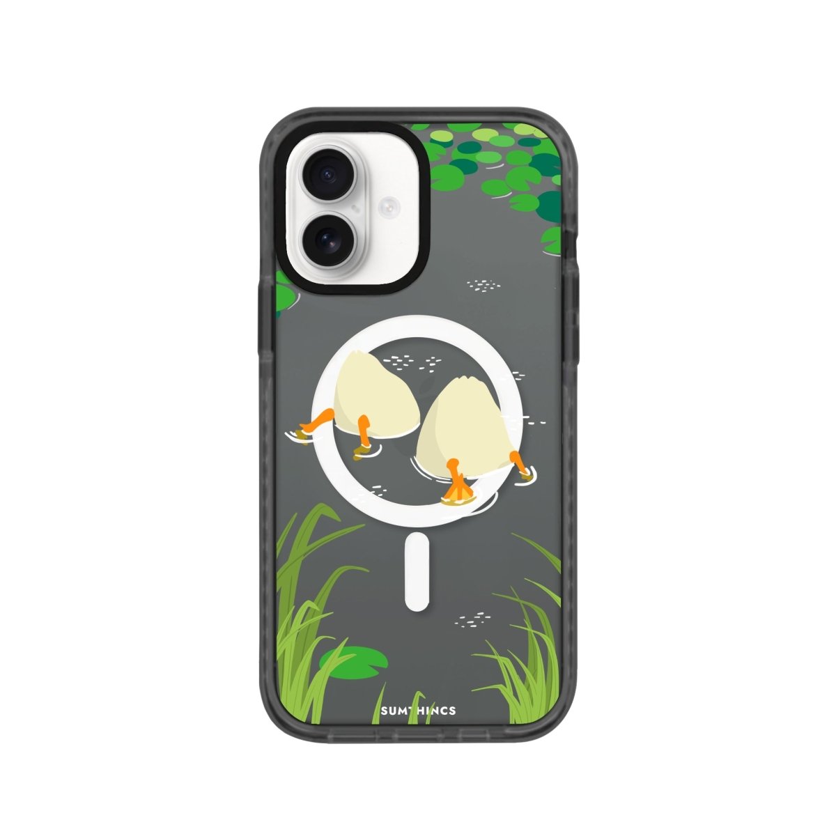 iPhone 16 Ducks Magsafe Procase Şeffaf Telefon Kılıfı Antrasit - SUMTHINCS