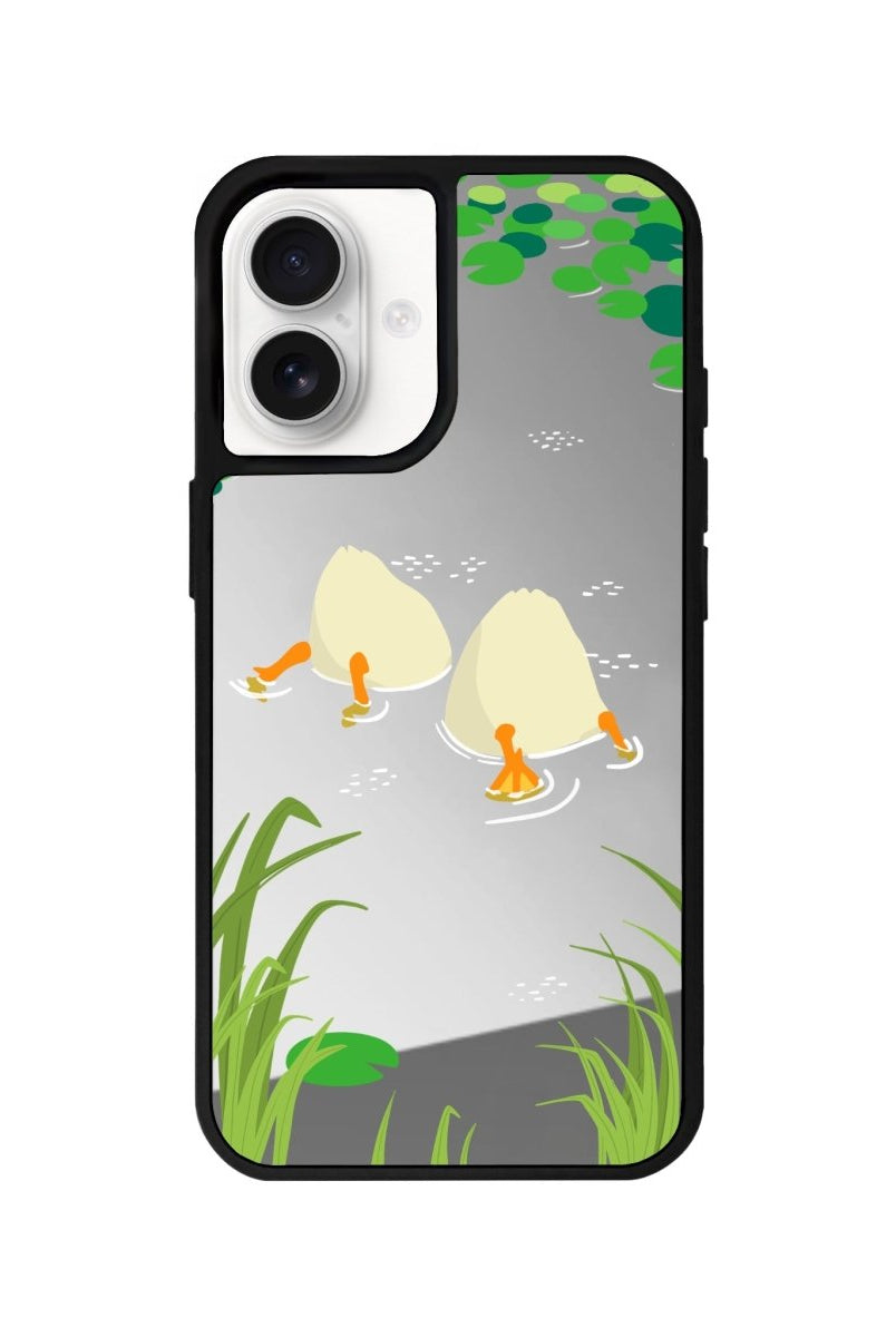 iPhone 16 Ducks Mirror Aynalı Telefon Kılıfı Gümüş - SUMTHINCS
