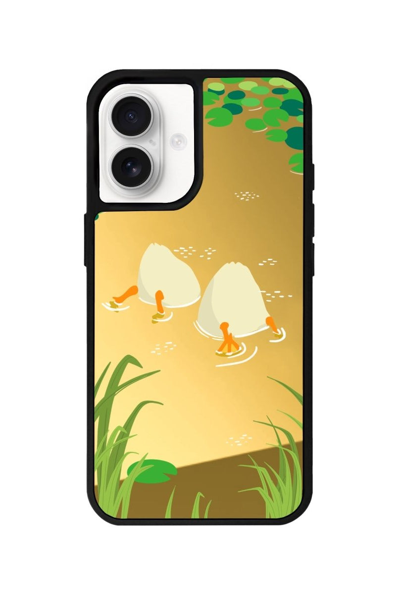 iPhone 16 Ducks Mirror Aynalı Telefon Kılıfı Altın - SUMTHINCS