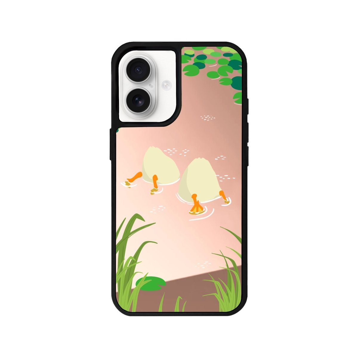 iPhone 16 Ducks Mirror Aynalı Telefon Kılıfı Metalik Pembe - SUMTHINCS