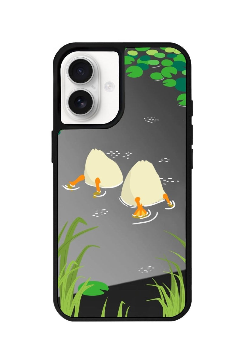 iPhone 16 Ducks Mirror Aynalı Telefon Kılıfı Antrasit - SUMTHINCS