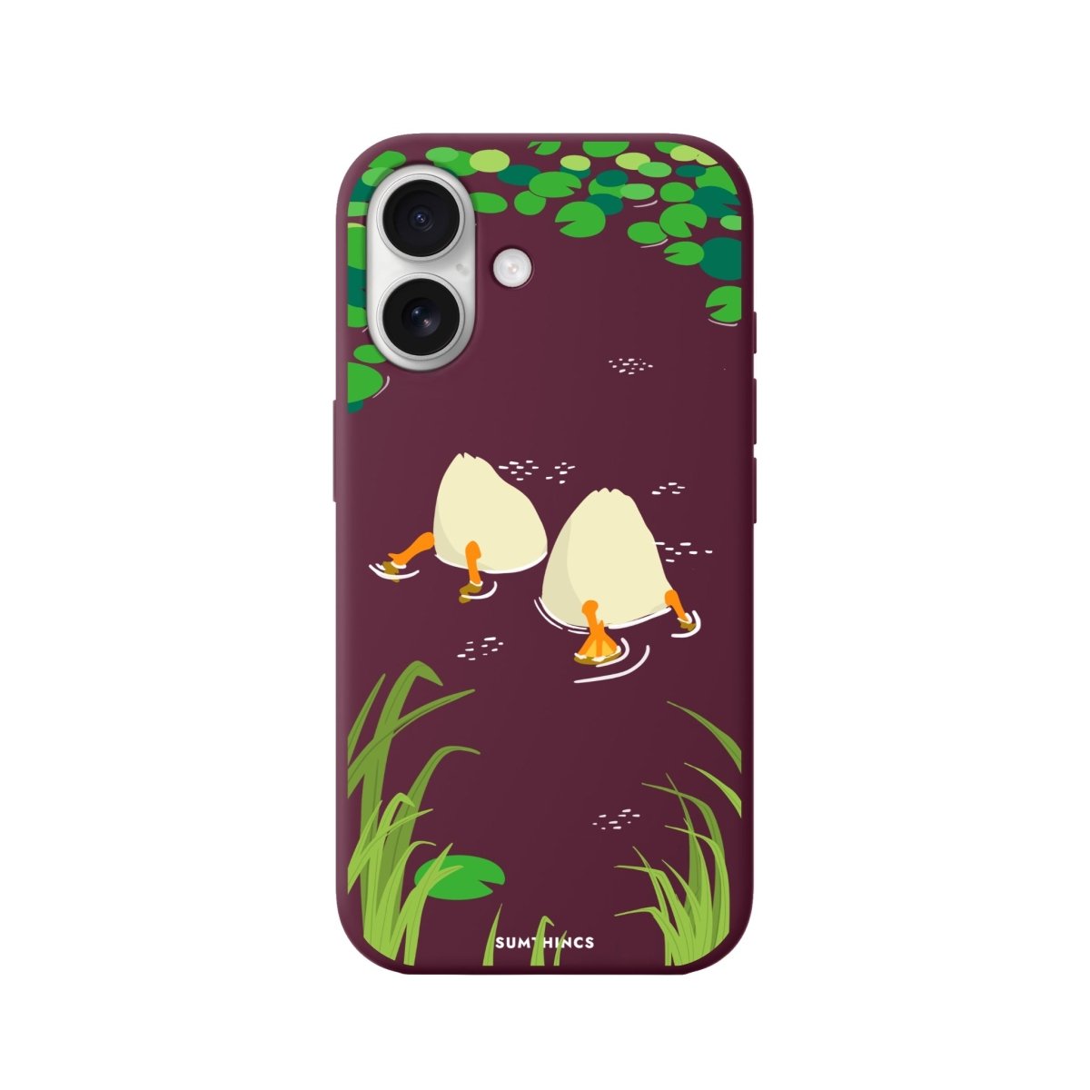 iPhone 16 Ducks Premium Telefon Kılıfı Bordo - SUMTHINCS