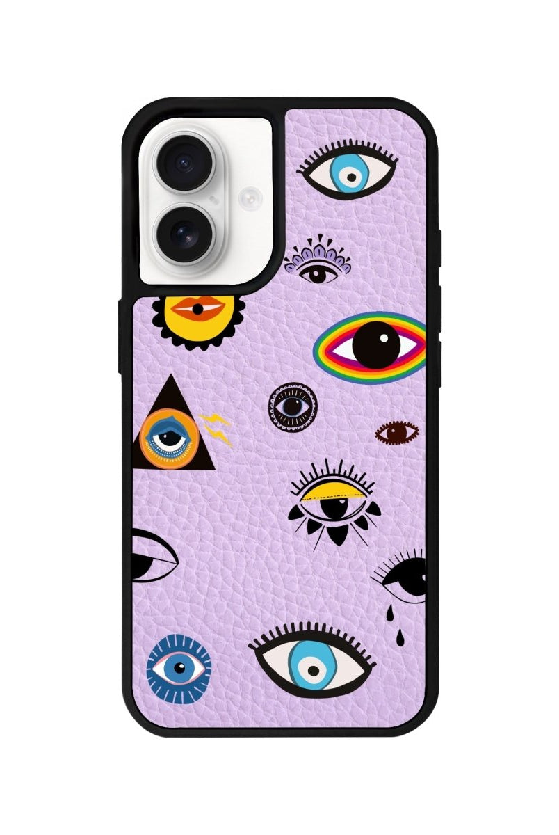 iPhone 16 Eye Stickers Leather Vegan Deri Telefon Kılıfı - SUMTHINCS