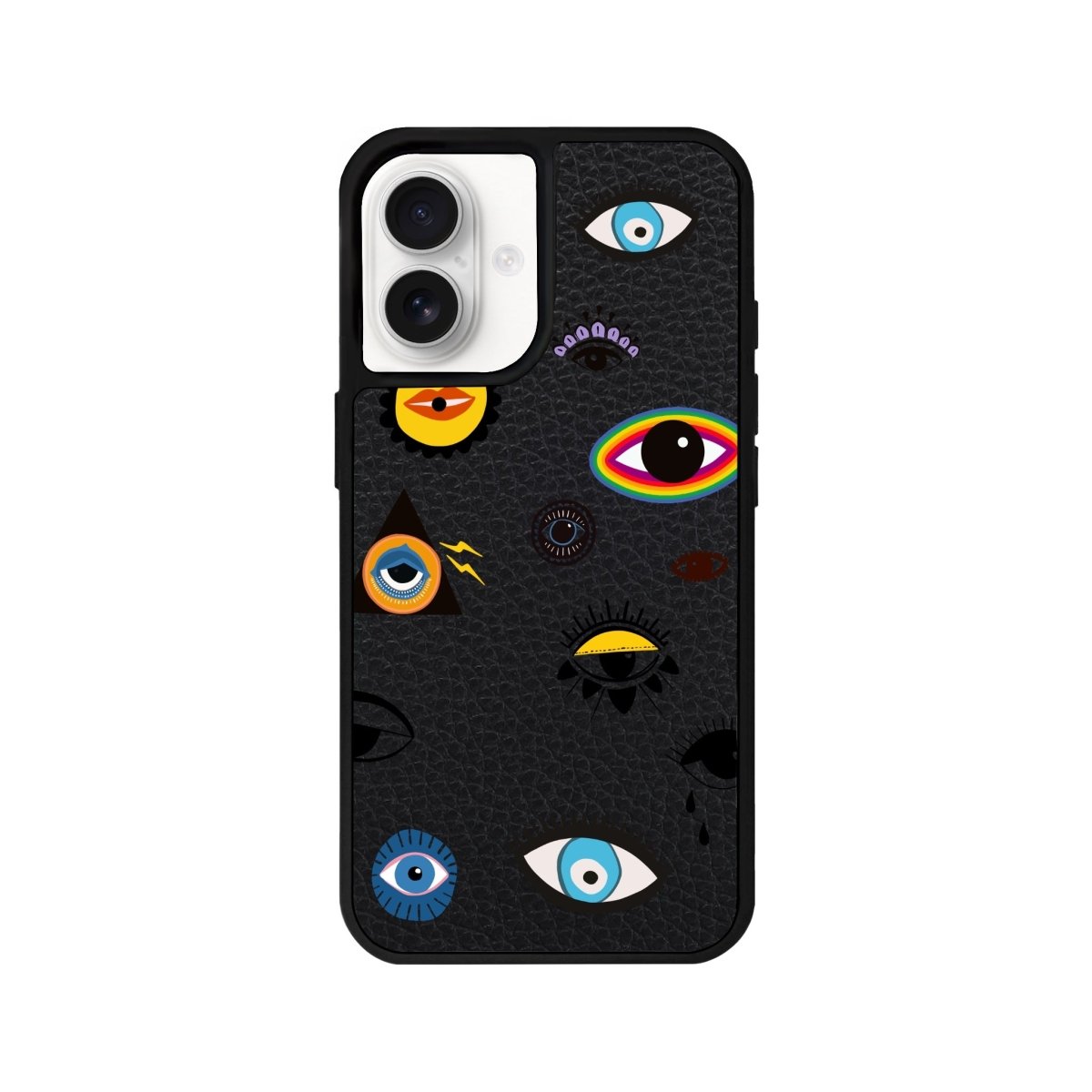 iPhone 16 Eye Stickers Leather Vegan Deri Telefon Kılıfı - SUMTHINCS