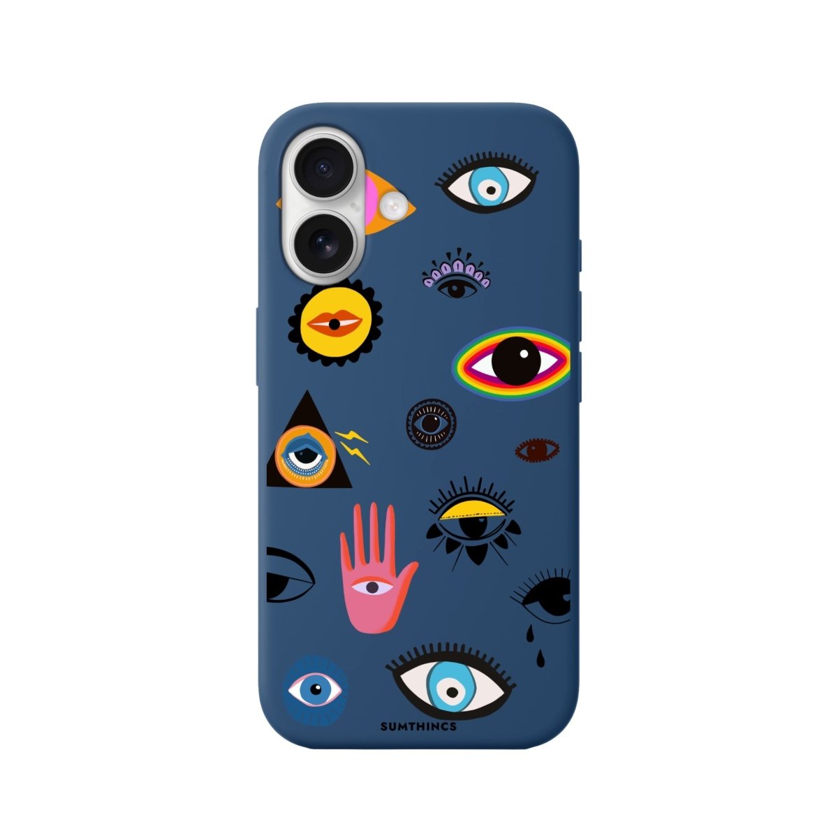 iPhone 16 Eye Stickers Premium Telefon Kılıfı Pasifik Mavi - SUMTHINCS