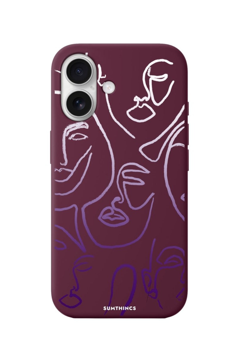 iPhone 16 Faces Premium Telefon Kılıfı Bordo - SUMTHINCS