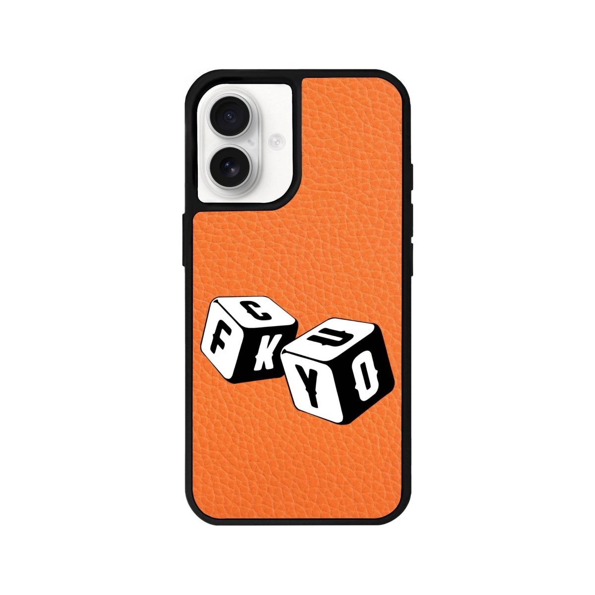 iPhone 16 Fck You Leather Vegan Deri Telefon Kılıfı Turuncu - SUMTHINCS