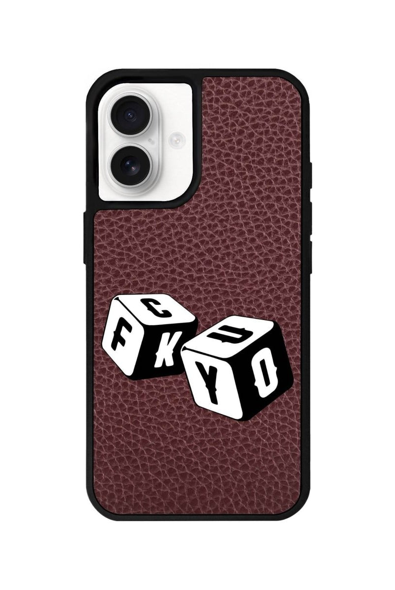 iPhone 16 Fck You Leather Vegan Deri Telefon Kılıfı Bordo - SUMTHINCS