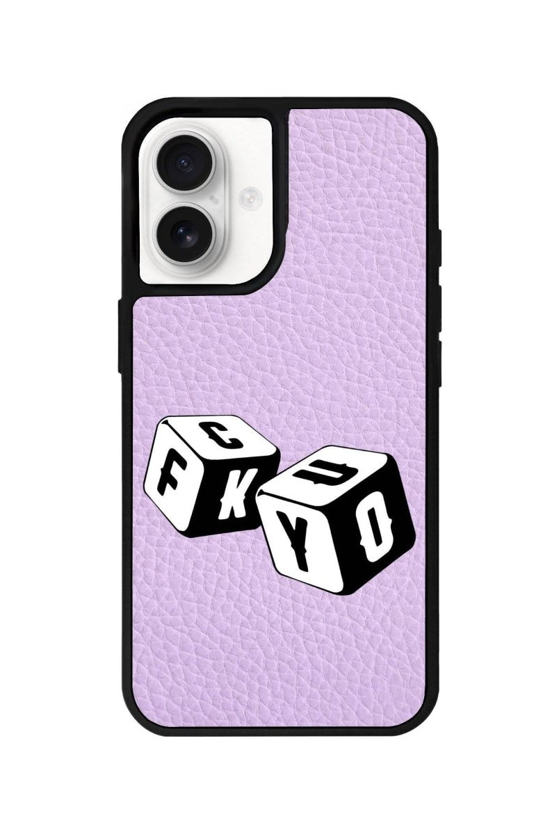 iPhone 16 Fck You Leather Vegan Deri Telefon Kılıfı Lila - SUMTHINCS