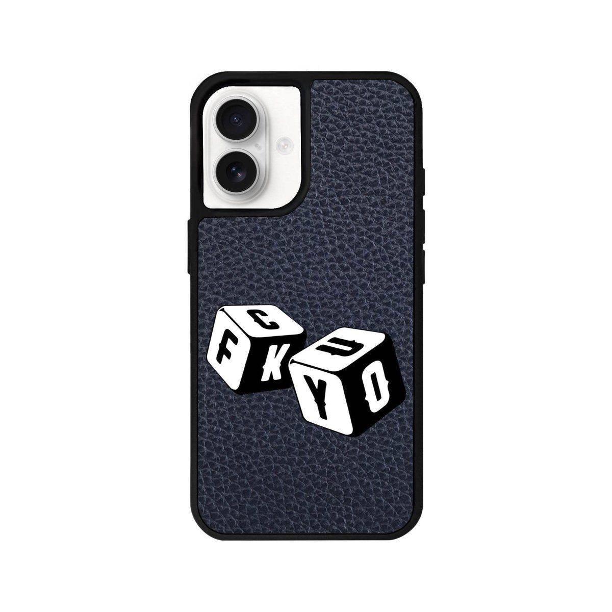 iPhone 16 Fck You Leather Vegan Deri Telefon Kılıfı Pasifik Mavi - SUMTHINCS