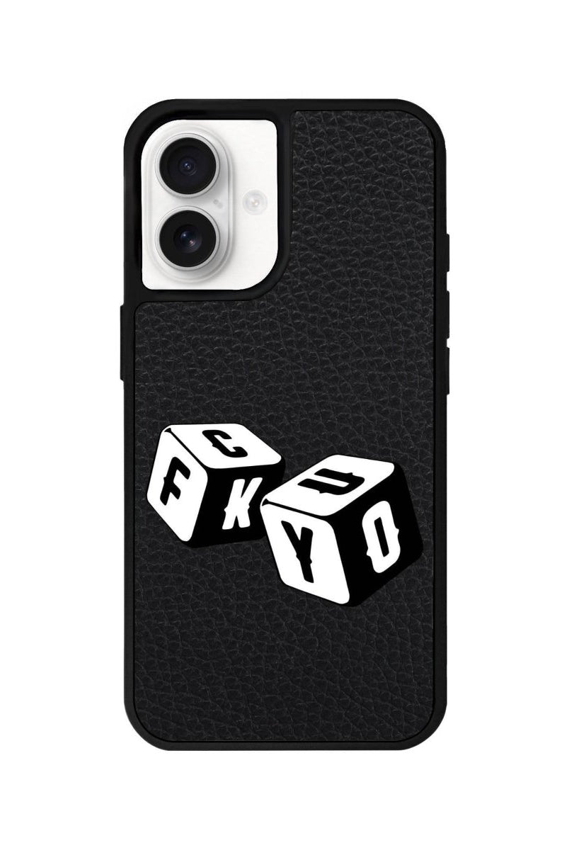 iPhone 16 Fck You Leather Vegan Deri Telefon Kılıfı Siyah - SUMTHINCS