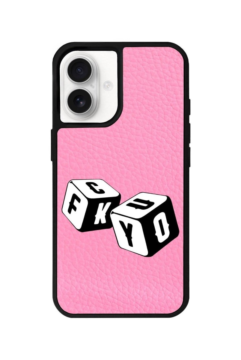 iPhone 16 Fck You Leather Vegan Deri Telefon Kılıfı Pembe - SUMTHINCS