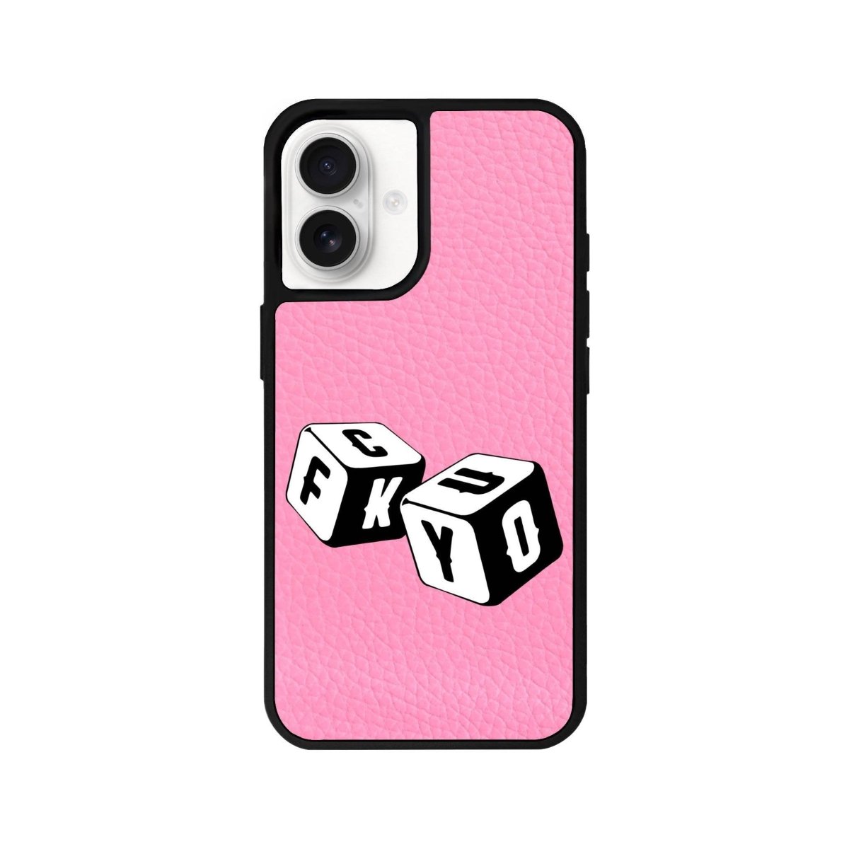 iPhone 16 Fck You Leather Vegan Deri Telefon Kılıfı Pembe - SUMTHINCS