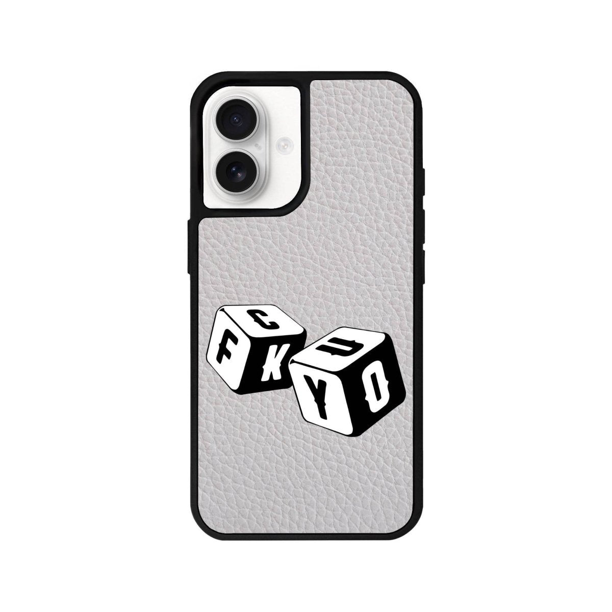 iPhone 16 Fck You Leather Vegan Deri Telefon Kılıfı Gri - SUMTHINCS