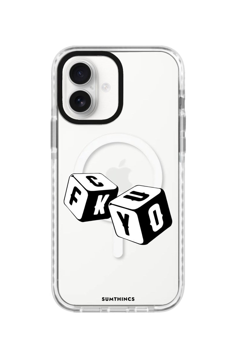 iPhone 16 Fck You Magsafe Procase Şeffaf Telefon Kılıfı Beyaz Şeffaf - SUMTHINCS