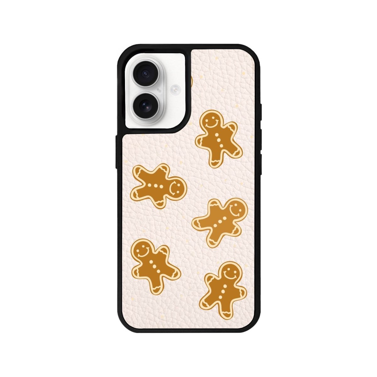 iPhone 16 Gingerbread Man Leather Vegan Deri Telefon Kılıfı Bej - SUMTHINCS
