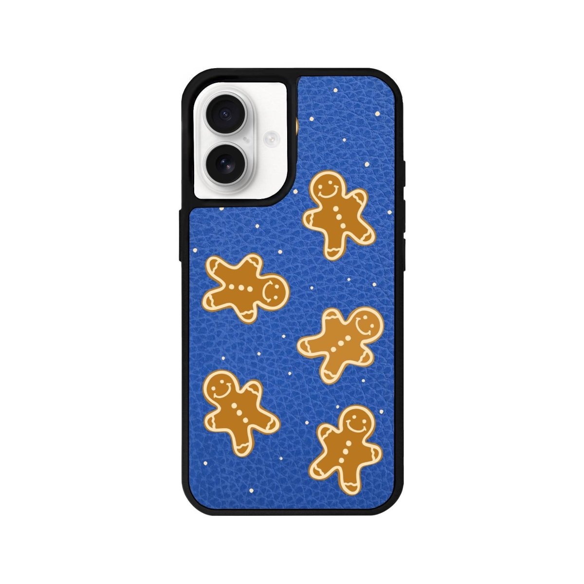 iPhone 16 Gingerbread Man Leather Vegan Deri Telefon Kılıfı Mavi - SUMTHINCS