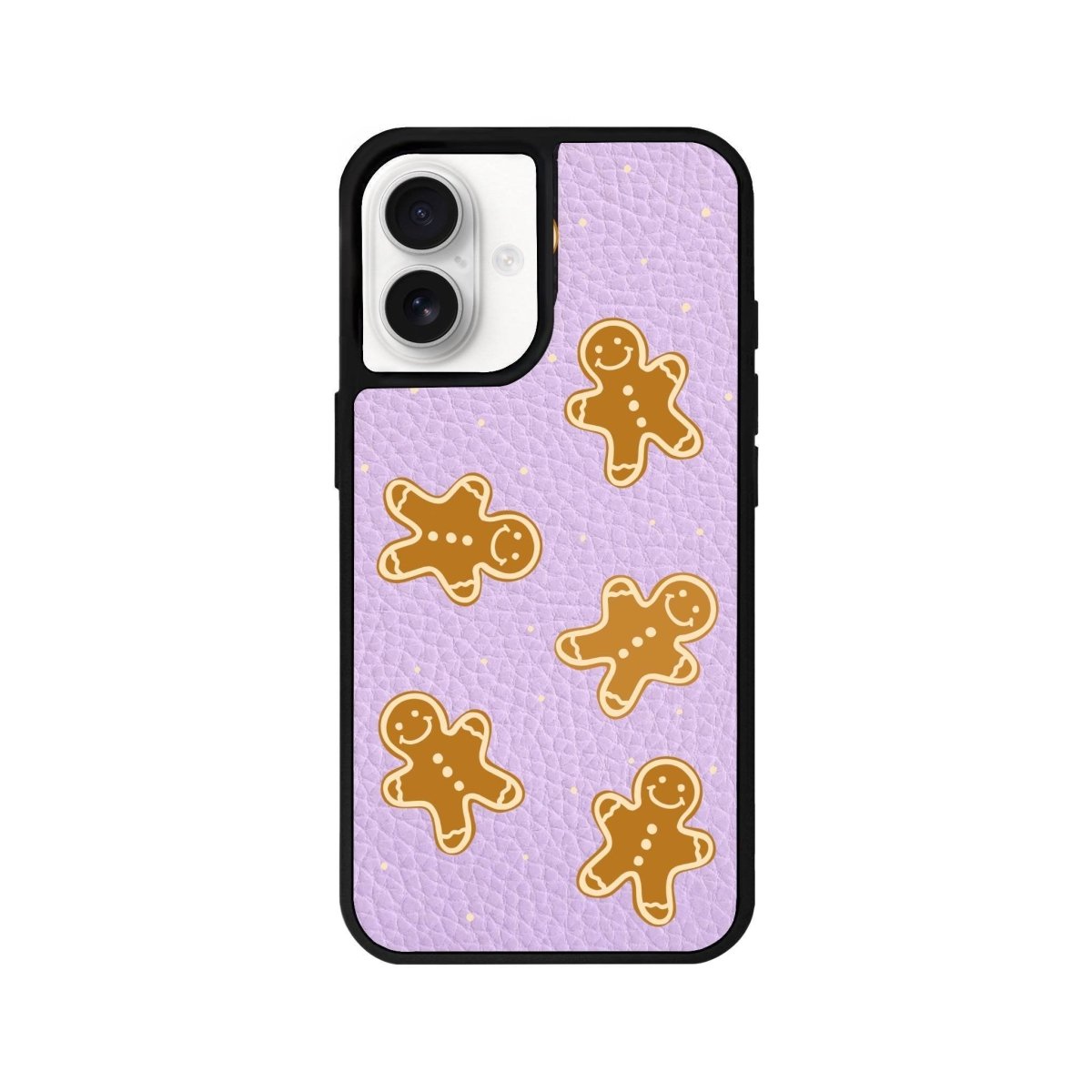 iPhone 16 Gingerbread Man Leather Vegan Deri Telefon Kılıfı Lila - SUMTHINCS