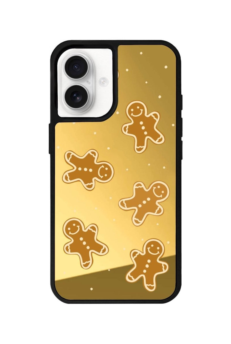 iPhone 16 Gingerbread Man Mirror Aynalı Telefon Kılıfı Altın - SUMTHINCS