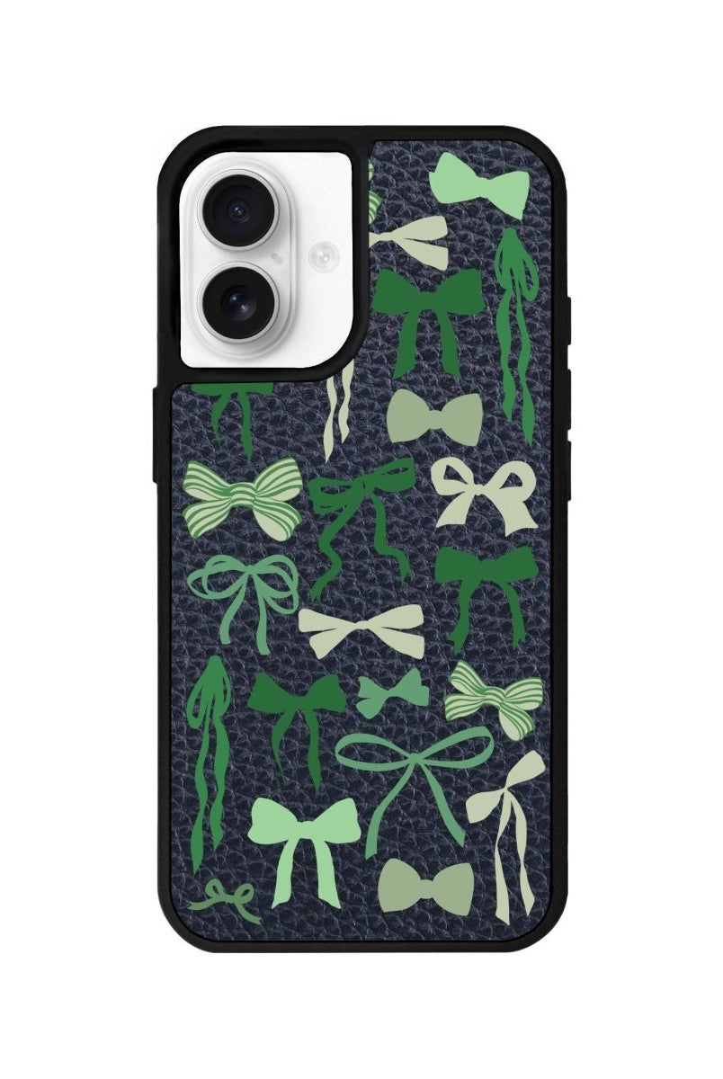 iPhone 16 Green Garland Leather Vegan Deri Telefon Kılıfı Pasifik Mavi - SUMTHINCS