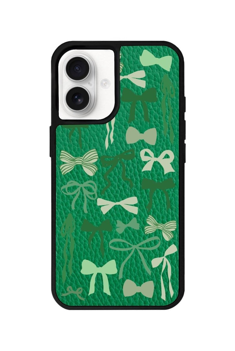 iPhone 16 Green Garland Leather Vegan Deri Telefon Kılıfı Yeşil - SUMTHINCS