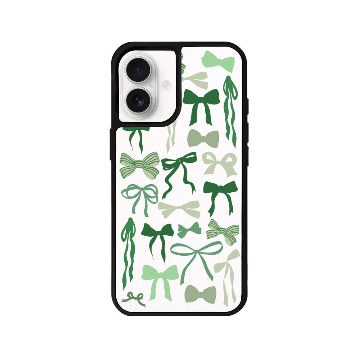 iPhone 16 Green Garland Leather Vegan Deri Telefon Kılıfı Beyaz - SUMTHINCS