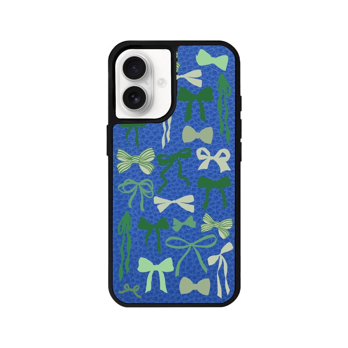 iPhone 16 Green Garland Leather Vegan Deri Telefon Kılıfı Mavi - SUMTHINCS