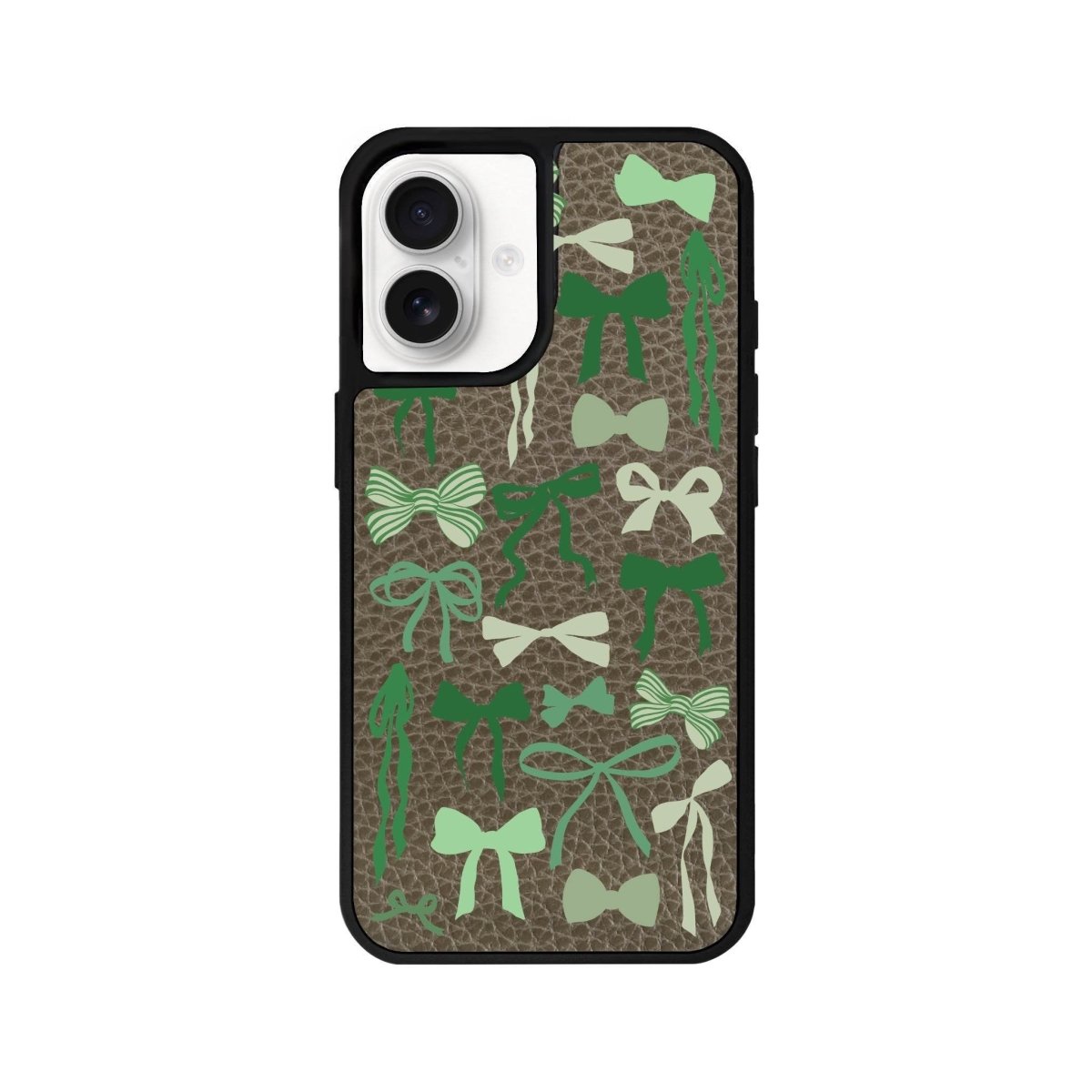 iPhone 16 Green Garland Leather Vegan Deri Telefon Kılıfı Haki - SUMTHINCS