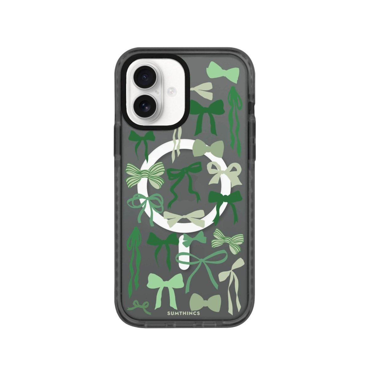 iPhone 16 Green Garland Magsafe Procase Şeffaf Telefon Kılıfı Antrasit - SUMTHINCS