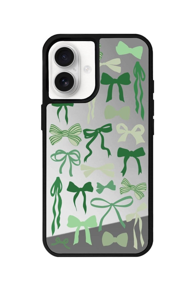 iPhone 16 Green Garland Mirror Aynalı Telefon Kılıfı Gümüş - SUMTHINCS