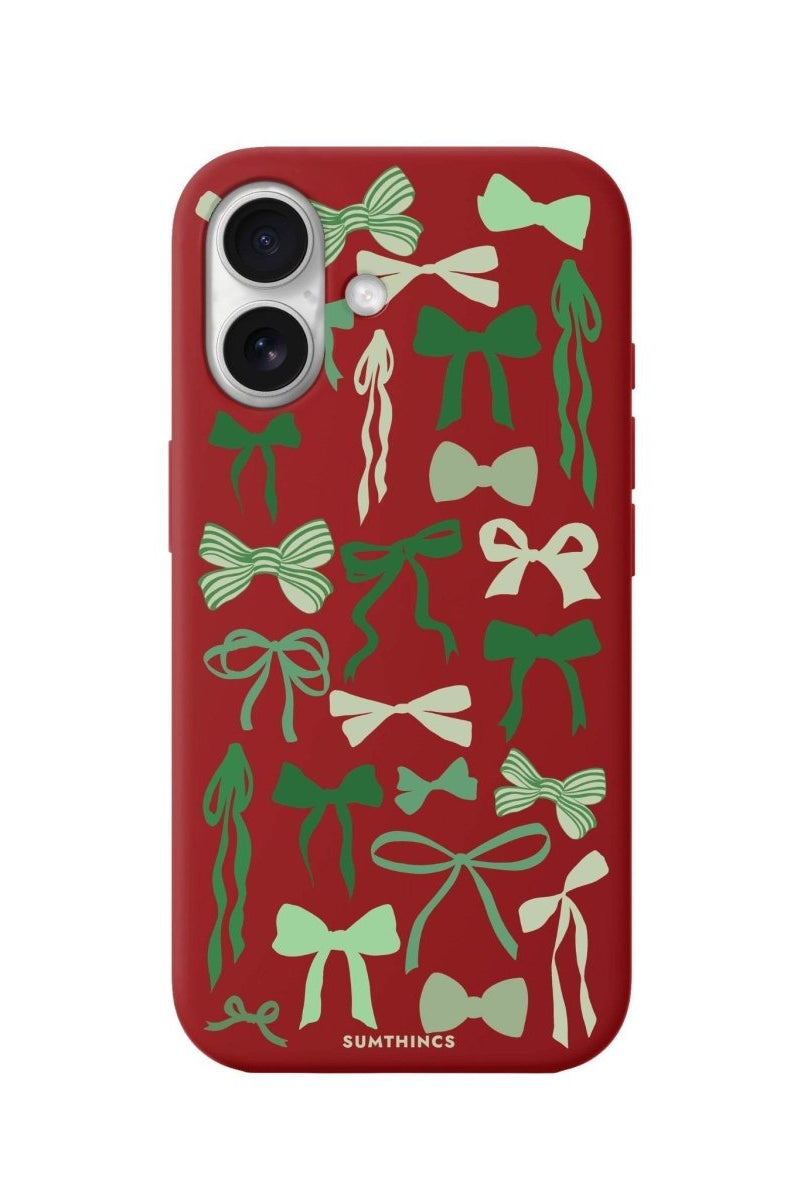 iPhone 16 Green Garland Premium Telefon Kılıfı Kırmızı - SUMTHINCS