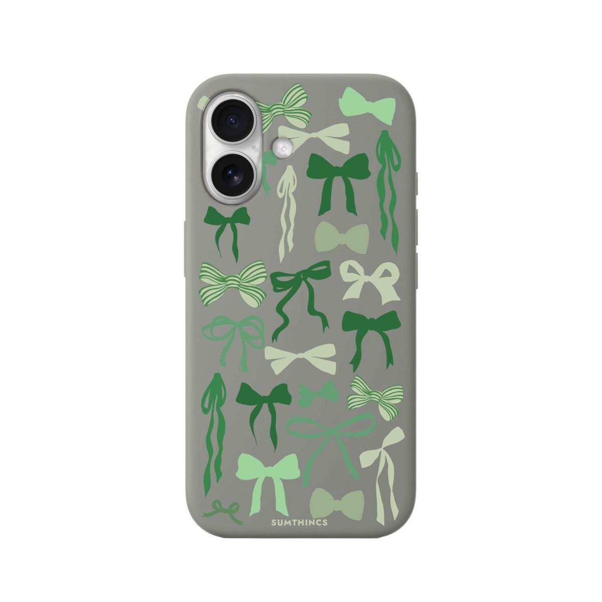 iPhone 16 Green Garland Premium Telefon Kılıfı Gri - SUMTHINCS