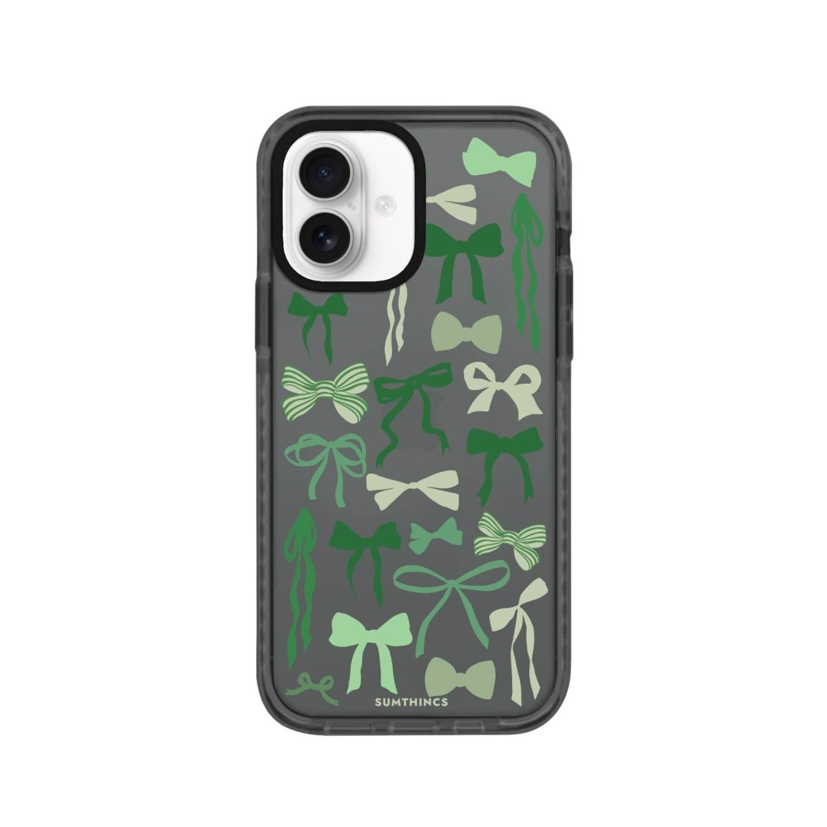 iPhone 16 Green Garland Procase Şeffaf Telefon Kılıfı Antrasit - SUMTHINCS