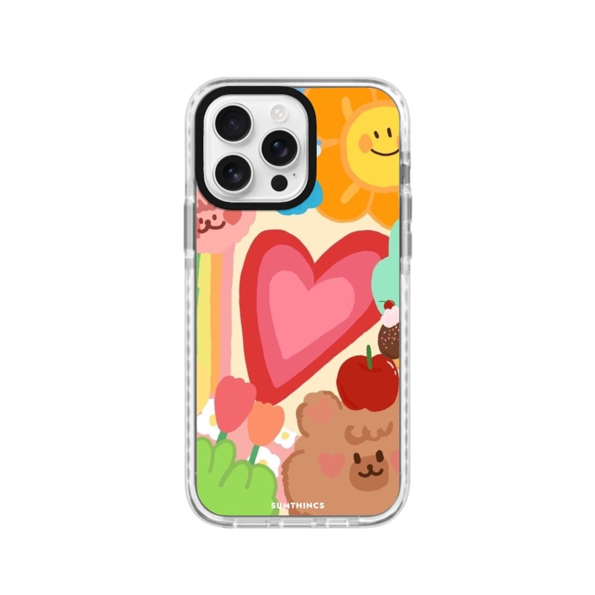iPhone 16 Happy Day Procase Şeffaf Telefon Kılıfı Beyaz Şeffaf - SUMTHINCS