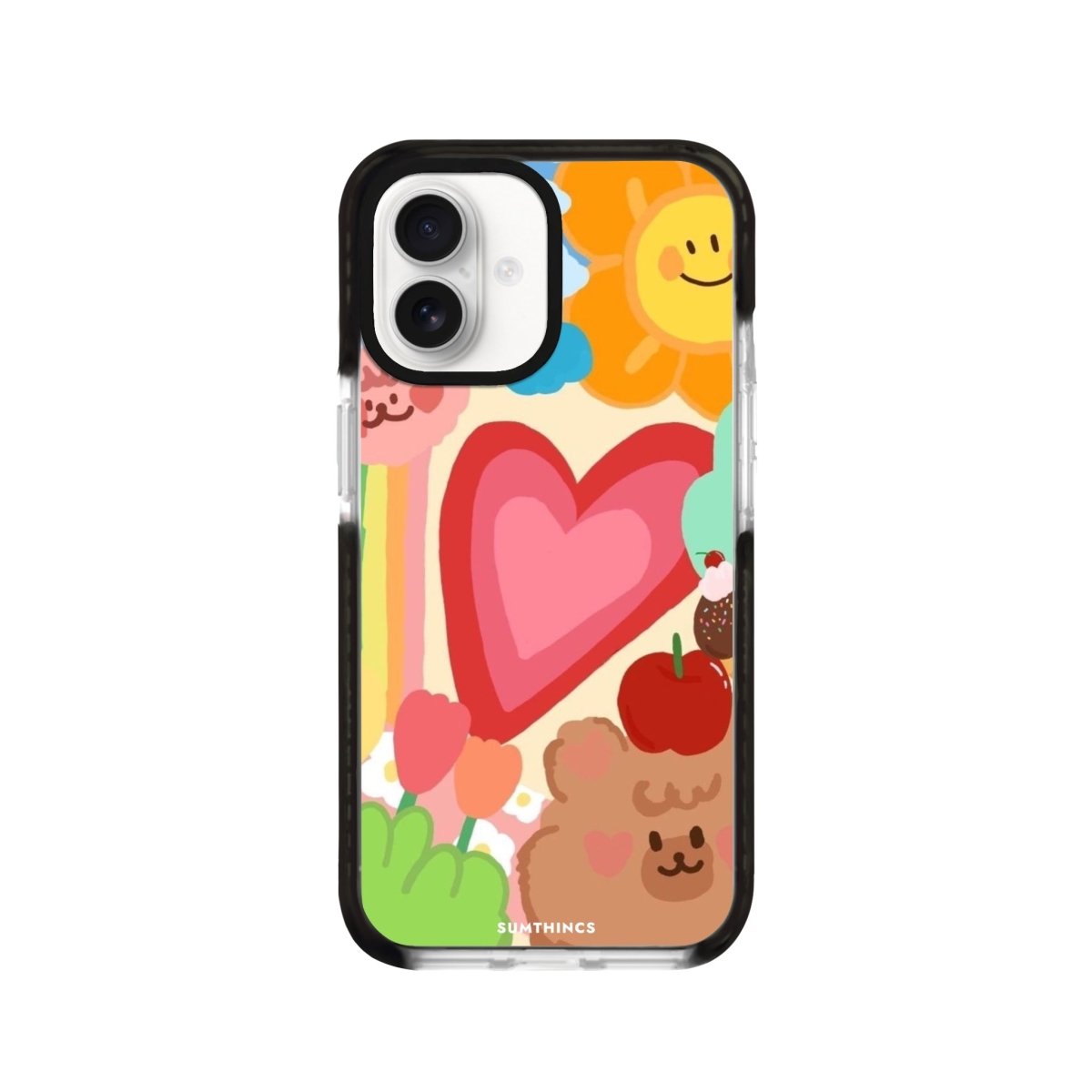 iPhone 16 Happy Day Procase Şeffaf Telefon Kılıfı Siyah Şeffaf - SUMTHINCS